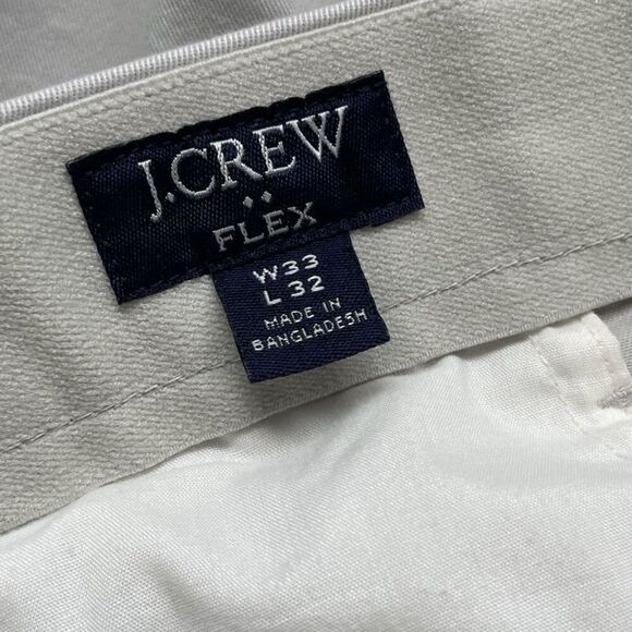 J.CREW Chino Pants Men 33 x 32 Beige Slim-Fit TruTemp365 Cotton Blend BZ109 - Picture 10 of 13